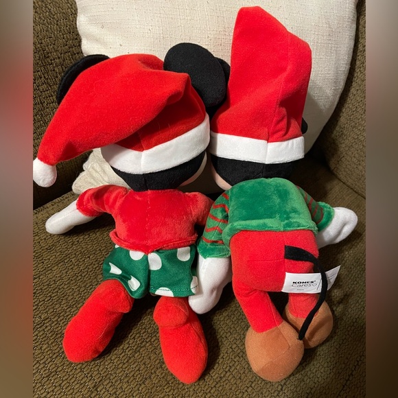 Set of Christmas MICKEY & MINNIE MOUSE 12" Plush Kohl's Cares Santa Hats DISNEY - Picture 2 of 3